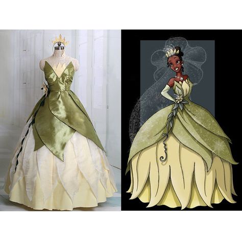 Princesses Costume, Frog Cosplay, Womens Medieval Dress, Princess Tiana Dress, Princess Dress Costume, Tiana Costume, Princess Frog, Inspired Costumes, Tiana Princess