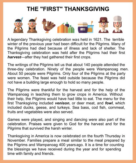 First Thanksgiving Story Printable - Thanksgiving, in its modern iteration, offers an opportunity to reflect on shared values of gratitude and togetherness. It is a reflective moment when everyone tries to empathize with the most important values. So, this Thanksgiving is more than about a feast. It is about the conversation that continues with everyone about history. The First Thanksgiving Story Printable, The First Thanksgiving Story, First Grade Thanksgiving, Thanksgiving Meaning, Thanksgiving Story, The First Thanksgiving, Thanksgiving History, Thanksgiving Facts, Thanksgiving Gathering