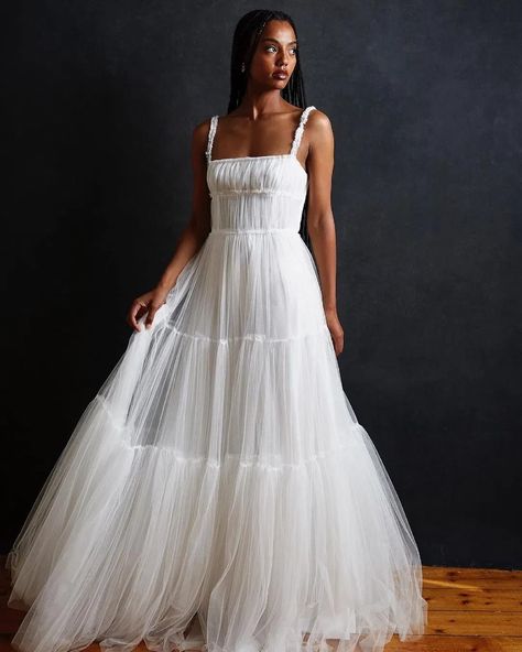 Bldhn Wedding Dress, Ankle Length Wedding Dresses, Fashionable Bridesmaid Dresses, Vintage Tulle Wedding Dress, Pleated Tulle Wedding Dress, Madison Chamberlain Bridal, Farmland Wedding, Harriette Gordon, Tulle Wedding Gown