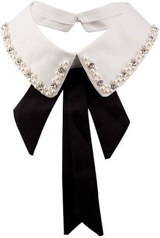 Pearl Blouse, Neck Bow Tie, Collar Detachable, Sewing Collars, False Collar, Collars Diy, Embellished Collar, Fake Collar, Collar Choker