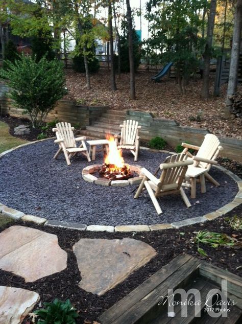 Fall is Here | Stamping Together At Monika's Place Fire Pit Plans, Fire Pit Area, Fire Pit Designs, Diy Fire Pit, Casa Exterior, Backyard Fire, Fire Pit Backyard, Dream Backyard, Backyard Projects