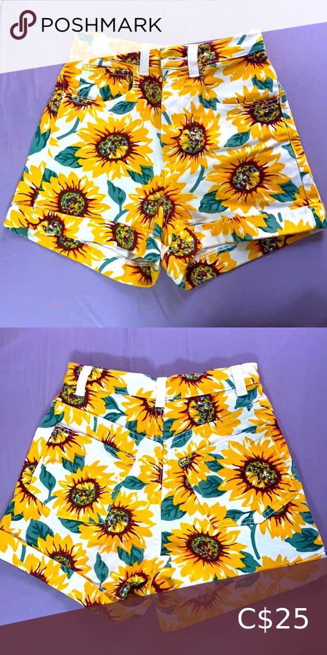 American Apparel Sunflower Shorts Sunflower Shorts, Birthday 2023, Year 3, American Apparel, School Year, Casual Shorts, Sunflower, High School, Womens Shorts