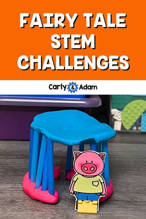 Engaging STEM challenge activities for kids, inspired by classic fairy tales, including building a sturdy bridge for the Three Billy Goats Gruff, a clever escape device for Rapunzel, secure homes for the Three Little Pigs, a towering beanstalk leading to the giant's castle, and a magical carriage for Cinderella. Engineering Experiments, Bridge Stem Challenge, Fairy Tale Stem Activities, Fairy Tale Stem, Cinderella Fairy Tale, Paper Bridge, Fairy Tale Activities, Stem Engineering, Building Bridges