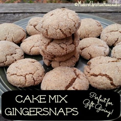 Cake Mix Gingersnaps Gingerbread Cake Mix Ideas, Cake Mix Ginger Snap Cookies, Cake Mix Ginger Cookies, Cake Mix Molasses Cookies, Gingerbread Cake Mix Cookies, Cake Mix Gingerbread Cookies, Cookies Thanksgiving, Gingersnap Cookies, Strawberry Brownies