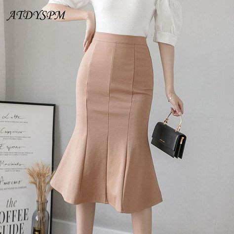 Beige Office, Mermaid Skirts, Streetwear Skirt, Skirts Plus Size, Skirt Y2k, Skirts Midi High Waisted, High Waisted Pencil Skirt, Womens Pencil Skirts, Mermaid Skirt