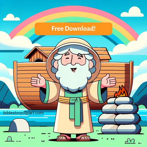 God's Promise to Noah Noah Bible, Noah Story, Childrens Bible Activities, Bible Clipart, Bible School Crafts, God's Promise, Bible Characters, Childrens Bible, The Flood