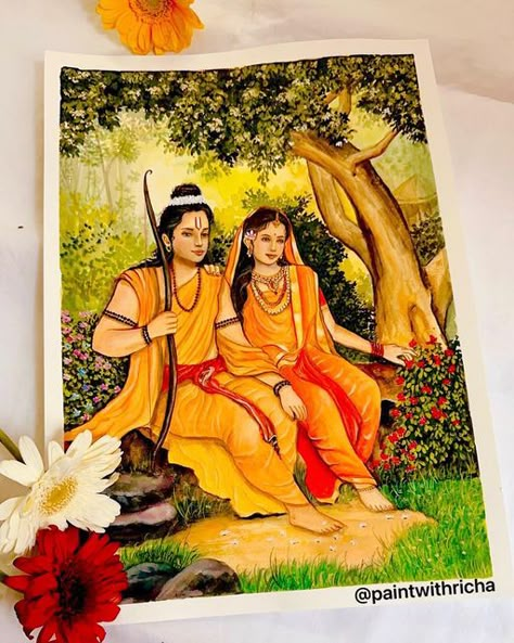 Diwali Painting, Ram Sita, Buddhist Art Drawing, Ram Ji, Naruto Sketch Drawing, Kerala Mural Painting, Canvas Art Projects, Canvas Drawing, Beautiful Art Paintings