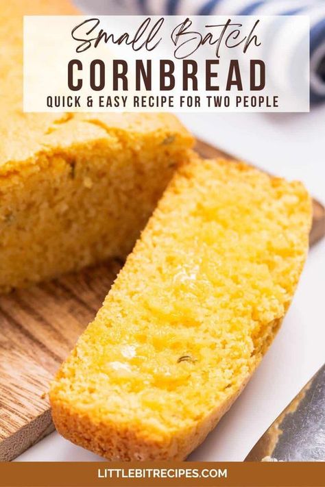 Want freshly baked bread for a simple meal for one or an intimate dinner for two? This small-batch cornbread recipe is the perfect side. Cornbread Recipe For Two, Cornbread For Two, Small Batch Cornbread, Intimate Dinner For Two, Basic Cornbread Recipe, Quick Cornbread, Cream Corn Bread, Easy Cornbread Recipe, Cornbread Cake