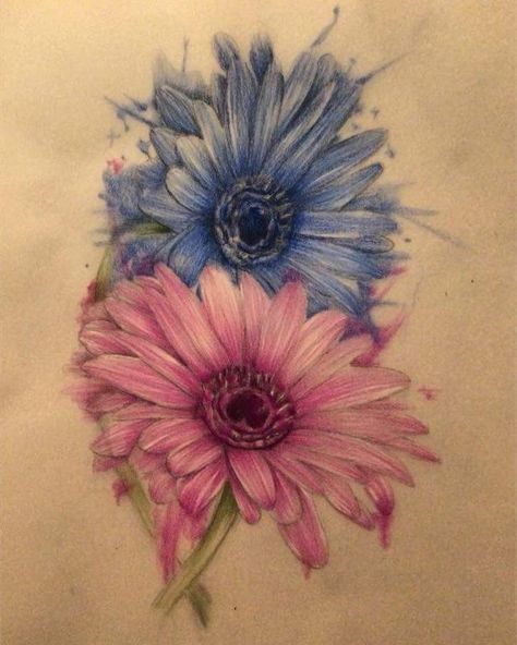 Gerber Flower Tattoo, Gerber Daisy Tattoos For Women, Tattoo Daisies, Gerber Daisy Tattoo, Gerbera Daisy Tattoo, Best Feminine Tattoos, Flowers September, Birth Flower Tattoo Ideas, Tattoos 2023