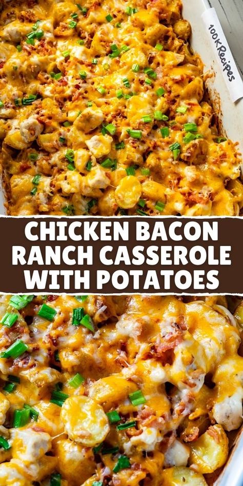 Gf Lunch Recipes, Casserole With Potatoes, Casserole Meal, Lazy Dish, Chicken Breast Casserole Recipes, Chicken Breast Casserole, Chicken Bacon Recipes, Bacon Ranch Casserole, Ranch Casserole