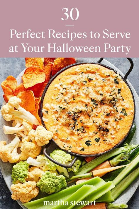 Appetizers For Party Halloween, Sweet And Savory Halloween Treats, Halloween Recipes For A Crowd, Halloween Dinner Sides Ideas, Sides For Halloween Party, Halloween Dinner Entree, Dip For Halloween Party, Halloween Soup Party, Halloween Appetizers Healthy