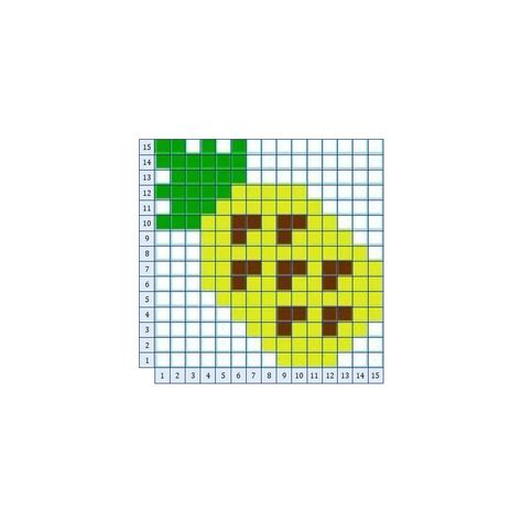 You can make it on 15x15 grid. Pixel Art 15x15 Grid, Pixel Art Grid, Pixel Art, Pineapple, Make It, Crochet, Quick Saves, Art