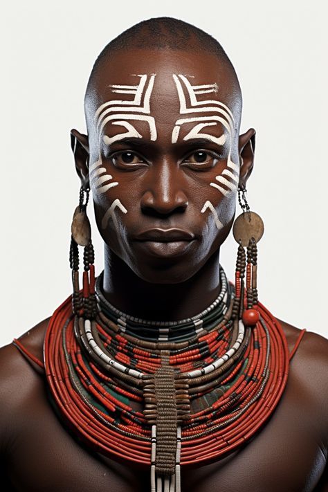 African Face Art, African Face Paint, African Makeup, Tribes Man, African Tribe, Afrique Art, Face Paint Makeup, Paint Photography, Africa Art