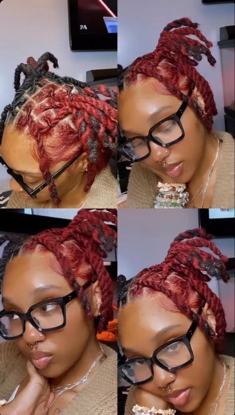 Short 2 Strand Twist Loc Styles, Short Loc Retwist Styles For Women, 2 Strand Twist Locs Style, Female Dreads Hairstyles, Locs Starter, Dreadlock Ideas, Black Locs, Twist Locs, 2 Strand Twist