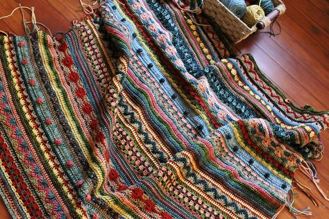 Ravelry: tannastanley's Mixed Stitch Stripey Blanket: Bohemian Rhapsody Painting With Yarn, Coastal Crochet, Bohemian Blanket, Crochet Afgans, Crochet Blanket Afghan, Crochet Throw Blanket, Manta Crochet, Bohemian Rhapsody, Granny Squares