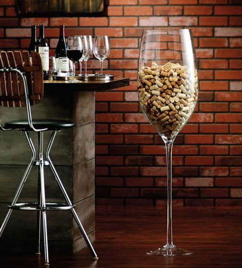 Your Complete Guide to Really, Really Big Wine Glasses Giant Wine Glass, Big Wine Glass, Homestead Decor, Large Wine Glass, Wine Glass Decor, Double Wall Glass, Woman Cave, Highball Glass, Glass Floor