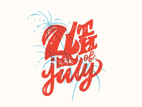 4th by Whitney Anderson on Dribbble Fourth Of July Images, 4th Of July Cookies, Logo Design Elegant, Anne Wilson, July Images, Palmetto Moon, Real Estate Content, Hand Lettering Typography, Americana Art