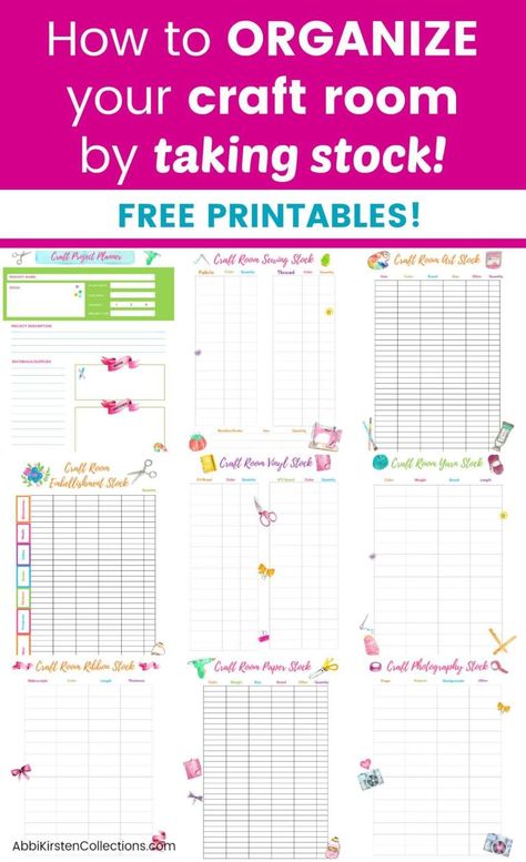 Craft Room Printables, 3 Day Challenge, Free Printable Planner, Craft Storage Organization, Scrapbook Organization, Organize Craft Supplies, Dream Craft Room, Craft Room Design, Craft Space