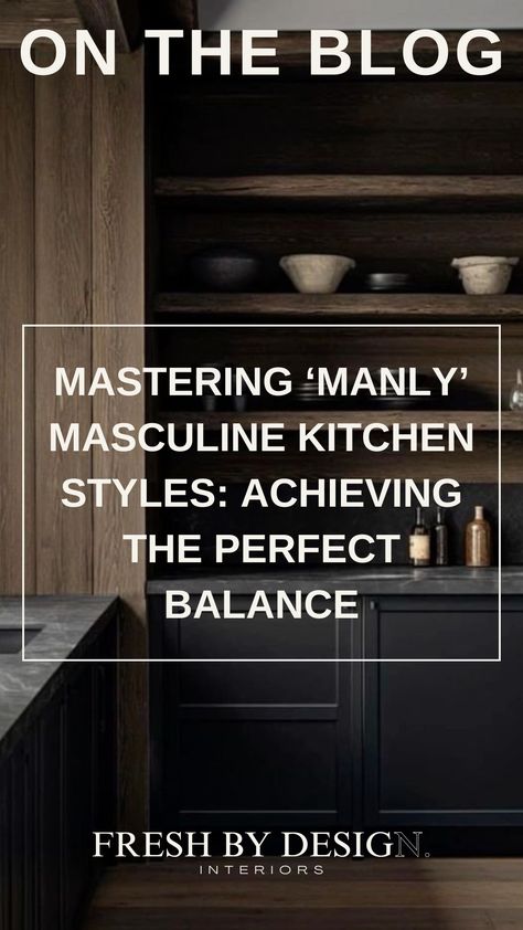 When we think of kitchen design, the word "masculine" might not be the first thing that comes to mind.

However, there's a growing trend towards creating kitchen spaces that exude a strong, masculine energy—without losing the warmth and functionality that make a kitchen the heart of the home.

 In this blog post, we explore how to achieve a masculine kitchen style that’s rich in character and strength while maintaining a balanced, inviting atmosphere. Masculine Kitchen Ideas Bachelor Pads, Small Masculine Kitchen Ideas, Small Masculine Kitchen, Masculine Kitchen Backsplash, Kitchen Masculine, Masculine Kitchen Ideas, Masculine Kitchen, Masculine Interior Design, Masculine Interior