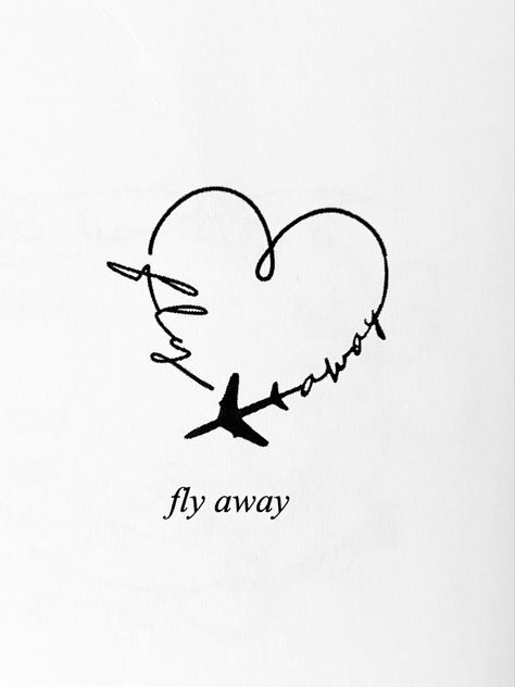 Airplane Memorial Tattoo, Cute Airplane Tattoo, Flight Tattoo Airplane, Airplane Heart Tattoo, Flight Attendant Tattoo, Fly High Tattoo, Milo Tattoo, Fine Line Tattoo Design, Fl Tattoo