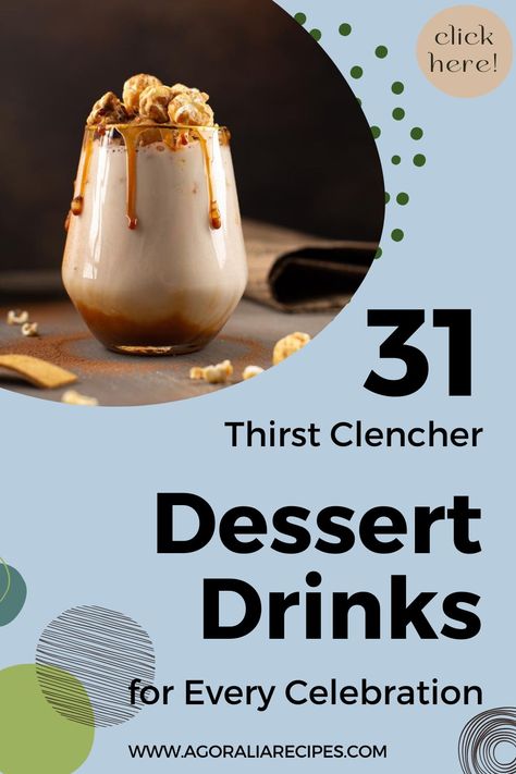 There's nothing like refreshing dessert drinks to end your dinner on a high note. If you have heard the saying, there's always room for dessert. Then there's an even bigger room for dessert drinks. These wonderful drinks are the perfect companion for your celebration. What better way to toast your accomplishments than some delicious dessert drinks? Try some recipes on our list of the best dessert drinks, and let us know which is your favorite! Drink Desserts, Alcoholic Dessert Drinks, Dessert Drink Recipes, Whiskey Desserts, Desert Drinks, Alcoholic Desserts, Thai Dessert, Chocolate Liqueur, Boozy Desserts