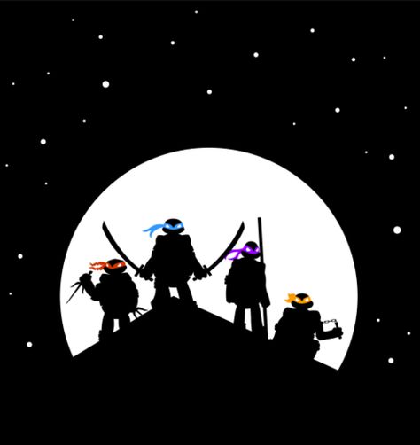 Moonlight Warriors Tmnt Silhouette, Turtles Tattoo, Tmnt Wallpaper, Tmnt Girls, City Silhouette, Turtle Tattoo, Teenage Mutant Ninja Turtle, Tmnt 2012, Pop Culture Art