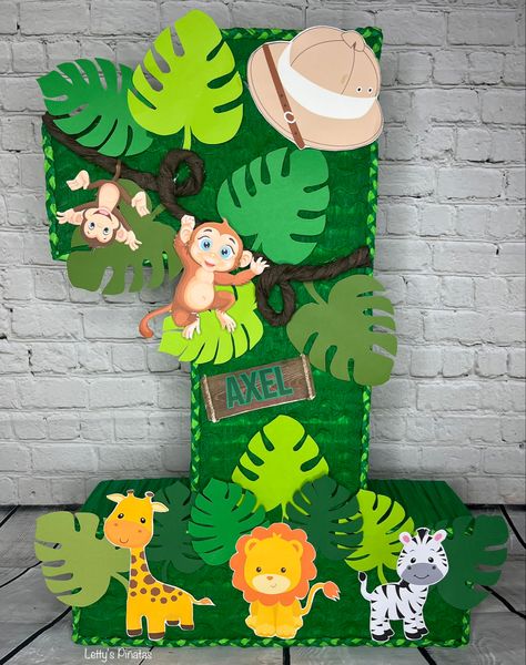 Jungle Birthday Party, 1st Birthday Cakes, Jungle Birthday, Beautiful Birthday Cakes, Baby Boy 1st Birthday, 1st Boy Birthday, Preschool Crafts, Party Planning, First Birthdays