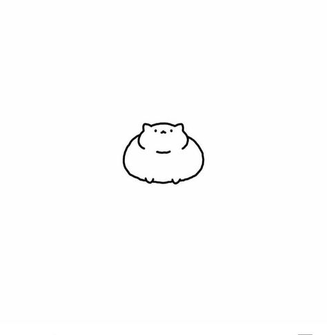 Sleeping Cat Tattoo Simple, Fat Cat Tattoo, Kitty Doodle, Fat Kitty, Mini Doodles, Cute Small Drawings, Mini Doodle, Cat Doodle, Easy Doodles