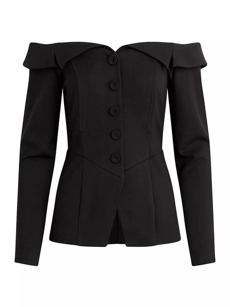 Shop Favorite Daughter The Irina Off-The-Shoulder Jacket | Saks Fifth Avenue Off The Shoulder Jacket Reference, Off The Shoulder Jacket, Jacket Reference, Off Shoulder Jacket, Shoulder Jacket, Favorite Daughter, Black Blazers, Denim Pant, Tweed Jacket