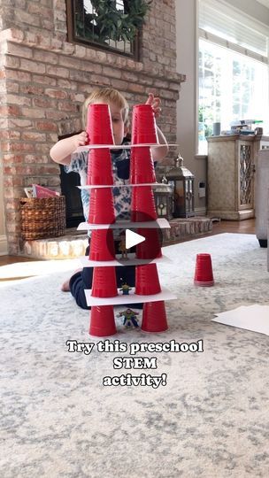 79K views · 2.9K reactions | This preschool STEM activity (science, technology, engineering, math) is so fun and uses just cups and paper! 

Activities like this work on so many skills like concentration, problem-solving, taking risks, and so much more. 

For extra fun, add in some lightweight toys and let your child balance them on the paper too. 

Save this idea to try. 

#preschoolstem #stemactivities #preschoolsteam | Brittany Bacharach | imbadkidpariss · Original audio Nursery Worksheet, Grandchildren Activities, Concentration Activities, Paper Activities, Toddler Stem, Play Preschool, Stem Activities Preschool, Science Technology Engineering Math, Cousin Camp