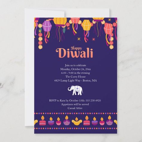 Diwali Party Invite, Diwali Invite, Diwali Festival Of Lights, Diwali Lights, Diwali Party, Diwali Celebration, Diwali Festival, Party Celebration, Invitation Sizes