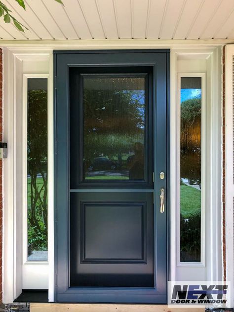 Add Sidelights To Front Door, Exterior Doors With Storm Doors, Front Door Colors With Glass Storm Door, Anderson Storm Door, Entry Door With Storm Door, Front Door Storm Door Ideas, Wood Front Door With Storm Door, Storm Doors For Front Door Ideas, Storm Door Ideas