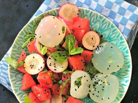 Tadgola, nungu or Ice Apple Salad with Sugarcane Juice Dressing is as local as we can get Ice Apple, Vegan Indian Recipes, Sugarcane Juice, Easy Party Food, Apple Salad, Party Food And Drinks, Summer Special, Dinner Dishes, How To Make Salad