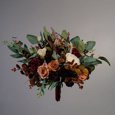 Burgundy Burnt Orange Bridal Bouquet Bouquets by Bird of Paradise OS | Minted Rust And Gold Wedding, Fall Dried Flower Arrangements, Wedding Bouquet Dark, Burnt Orange Bridal Bouquet, Orange Bridal Bouquet, Dried Flower Arrangements, Birds Of Paradise, Dried Flower, Wedding Bouquet