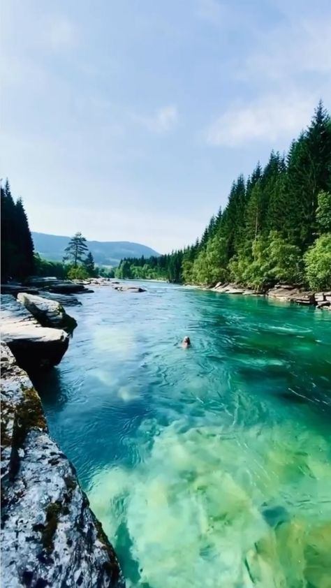 voyaged on Instagram: Taking a bath in one of the rivers in Voss, one of the best places es to cool down on a hot summer day in Norway. 🌞 — 📌 #norway #voss — 📷… Norway Honeymoon, Voss Norway, Beautiful Norway, Norway Travel, Dream Travel Destinations, Future Travel, Travel Photographer, Best Vacations, Travel Inspo