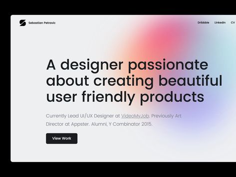 Redesigning my portfolio - Webflow by Sebastian Petravic on Dribbble Cv Website, Ui Portfolio, Ux Design Portfolio, Directory Design, Slide Presentation, Portfolio Site, Web Design Projects, About Page, Typography Poster Design