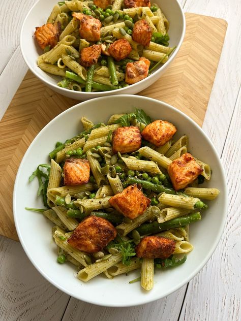 After Pregnancy Diet, Salmon Pesto Pasta, Lemon Pesto Pasta, Pasta With Salmon, Dairy Free Pasta Recipes, Gluten Free Salmon, Gf Meals, Lemon Pesto, Gluten Dairy Free Recipes