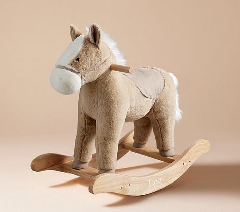 Musical Horse Plush Nursery Rocker | Pottery Barn Kids Horse Neighing, Rocking Horse Nursery, Painted Rocking Horse, Horse Mobile, Aesthetic Nursery, Baby Rocking Horse, Pottery Barn Baby, Horse Nursery, Western Nursery