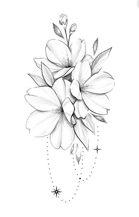 Pianese Flower Tattoo, Fine Line Floral Moon Tattoo, Ornamental Shoulder Cap Tattoo, Feminine Flower Tattoos, Magnolia Tattoo Design, Mandala Floral Tattoo Design, Magnolia Tattoos, Magnolia Flower Tattoo, Tattoo Designs Traditional