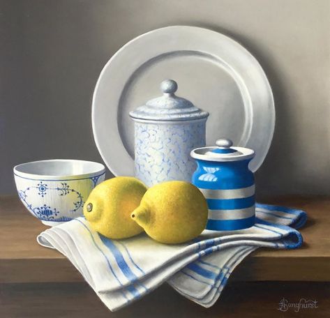 Anne Songhurst on Instagram: “Cornishware Pot with Lemons 12”x12” #stilllifepainting  #oilpainting #stilllifewithlemons #realismpainting #contemporarystilllifepainting” Still Life Sketch, Still Life Pictures, Life Drawing Reference, Still Life Images, Object Photography, Still Life Fruit, Object Drawing, Fruit Photography, Still Life Photos