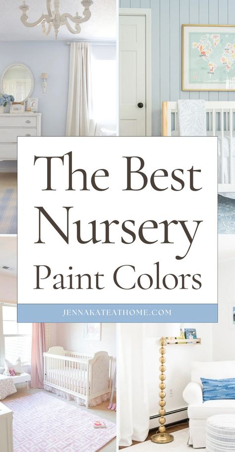 Find the perfect nursery paint colors with these baby nursery inspiration ideas. Whether it’s for a girl, boy, or a neutral space, explore the best paint colors for a nursery from Sherwin Williams and Benjamin Moore. Create a cozy nursery color palette with stylish neutral nursery colors and soft wall colors for the nursery. Sherwin Williams Nursery Colors Girl, Girl Nursery Wall Color, Best Nursery Paint Colors, Neutral Nursery Paint Colors, Neutral Nursery Colors, Nursery Color Palette, Nursery Paint, Nursery Color, Nursery Paint Colors