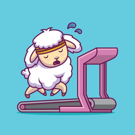 Fitness Art, Create Drawing, Character Cartoon, Cute Sheep, Cute Cartoon Drawings, Branding Design Inspiration, Sports Humor, Funny Cartoons, Cartoon Illustration