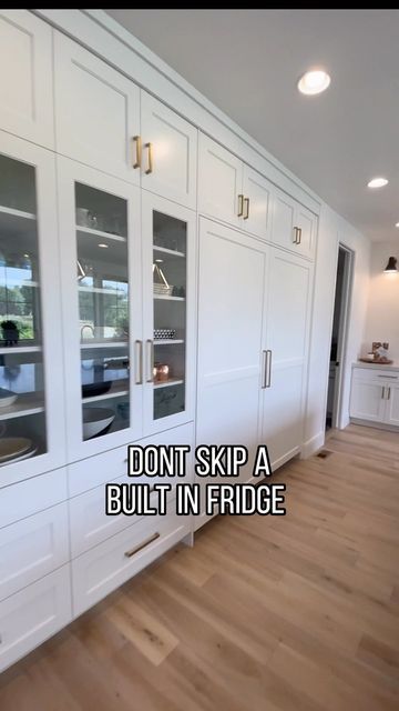 Fridge Matching Cabinets, Twin Fridge And Freezer, Oversized Fridge And Freezer, Cabinet Front Fridge, Built In Vs Counter Depth Fridge, Large Refrigerator Kitchen, Built In Fridge Wall, Kitchen Wall Of Cabinets With Fridge, Built In Fridge And Pantry