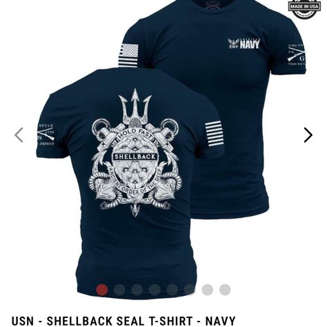 Currently Sold Out Online. Perfect Gift For Navy Shellbacks. Size Medium. Has Grunt Style Tag, Navy Merch Tag, And Is New In Plastic. The Graphics Look Really Nice Naval Force, Grunt Style, Patriotic Outfit, United States Navy, Mens Navy, By The Sea, Fitted Hats, Black Shirt, The Sea