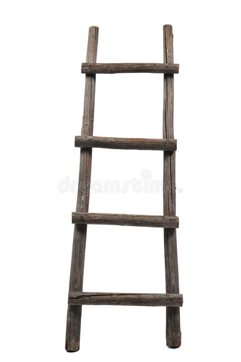 Old wooden ladder. On the white background , #AFFILIATE, #ladder, #wooden, #background, #white #ad Metal Weaving, Old Wooden Ladders, Old Ladder, Hype House, Wood Ladder, Wooden Ladder, Background White, Wooden Background, Ladder Decor