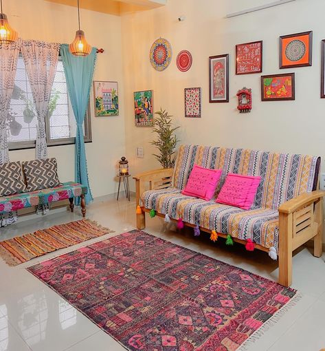 Home 🫶 . . #home #homedecor #homesweethome Indian Living Room Decor, Chicken Starter, Room Decor Indian, Colorful Room, Indian Room, Living Room Decor Indian, Indian Living Room, Colorful Room Decor, Indian Room Decor