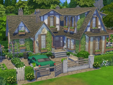 Sims 4 Cozy Cottage, Sims 4 Cottage, Big Cottages, Woodland Cottage, Woodland House, Sims Builds, Build Inspiration, Sims 4 House Plans, Sims 4 House Building