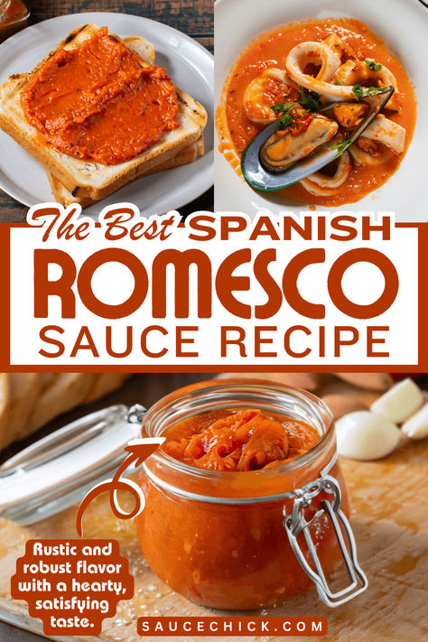 Romesco Sauce Recipe Fire Roasted Tomatoes Recipe, Romesco Sauce Recipe, Romesco Sauce, Fire Roasted Tomatoes, Roasted Peppers, Creamy Garlic, Fire Roasted, Garlic Parmesan, Toasted Almonds