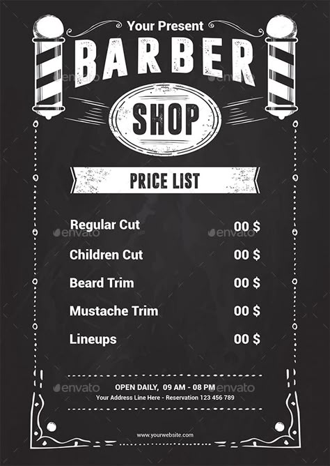 Barber Shop Flyer Template Rustic Salon Decor, Rustic Salon, Barbershop Poster, Barber Shop Business Cards, Barber Poster, Hair Salon Names, Best Barber Shop, How To Trim Mustache, Barber Shop Interior