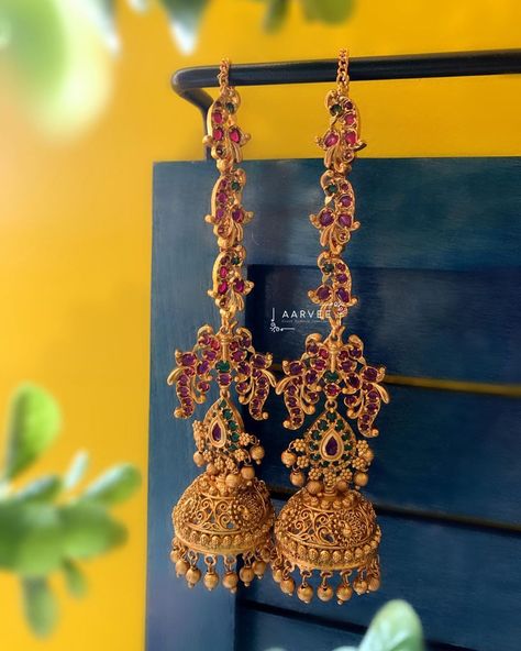 Kemp Earrings, Temple Jewellery Earrings, Wedding Jewelry Sets Bridal Jewellery, Indian Wedding Jewelry Sets, Silver Jewelry Accessories, Bridal Jewelry Vintage, Fresh Fashion, Gold Bridal Earrings, Indian Jewellery Design Earrings